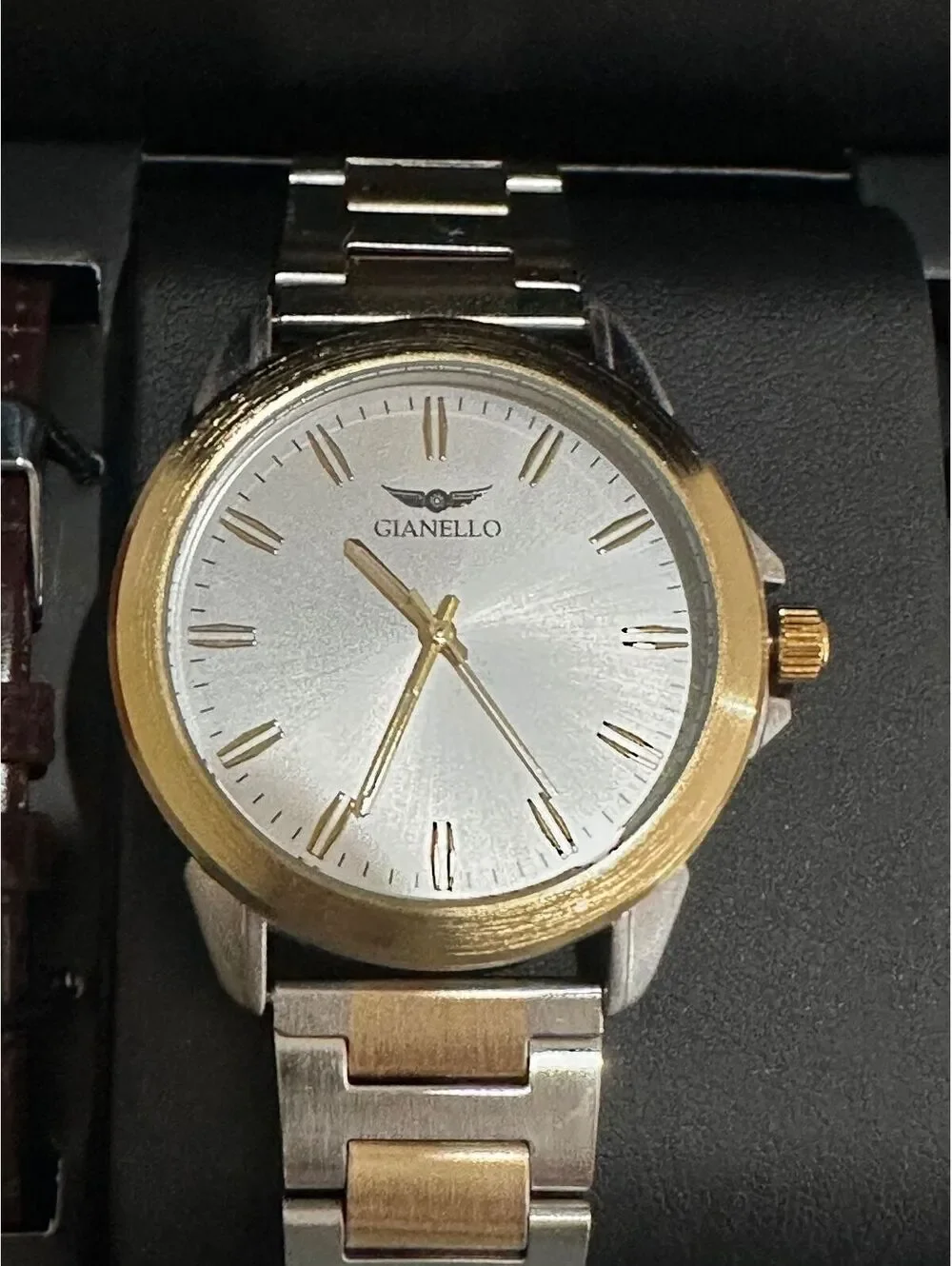 NEW Gianello Men's Wristwatch Set Interchangeable Straps Italian Design Watch GS